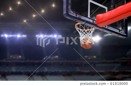 Basketball shot to the hoop in a competitive game 61818000