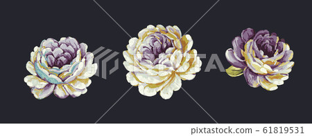 深底上彩色的手繪花卉素材 深底上彩色的手繪花卉素材 61819531