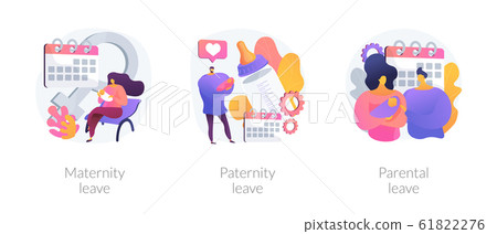 Pregnancy, childbirth and newborn care vacation time vector concept metaphors 61822276