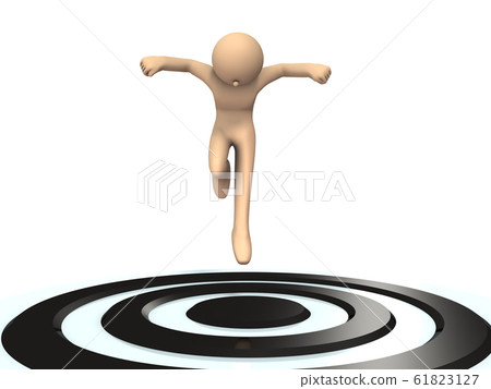 Character descending to the center of the target Character descending to the center of the target 61823127