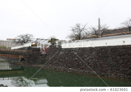 ■甲府城■舞鶴城公園■雪蓋■山梨縣■冬季 61823691