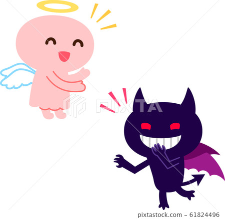 可愛的天使和魔鬼人物 61824496