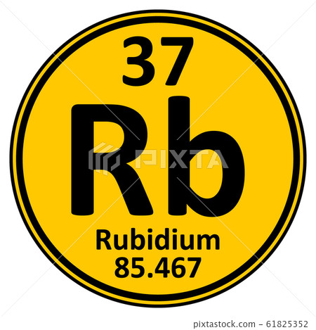 Periodic table element rybidium icon. 61825352