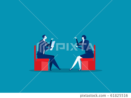 Business people interview and conversation concept vector Business people interview and conversation concept vector 61825516
