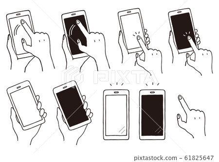 智能手機操作的手繪風格插圖 智能手機操作的手繪風格插圖 61825647