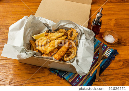Fish and chips typical British fish and chips 61826251