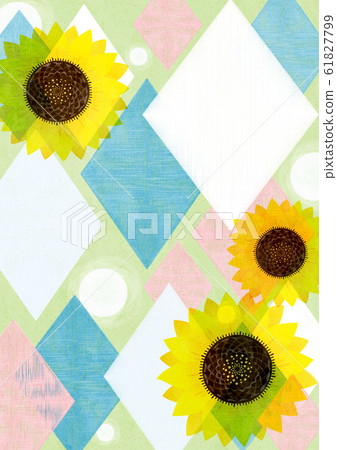 Background material fresh-sunflower and rhombus pattern 2 tech 61827799