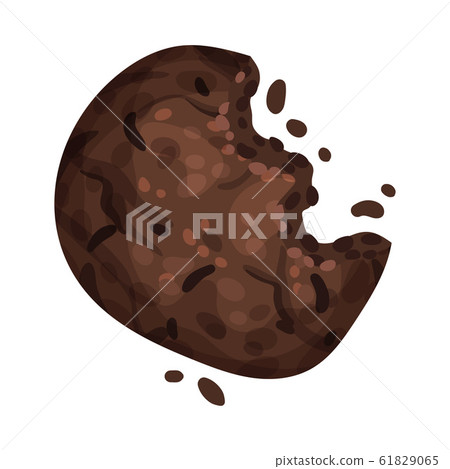 Chocolate Cookie Crumbs and Chips Isolated On White Background Vector Item Chocolate Cookie Crumbs and Chips Isolated On White Background Vector Item 61829065