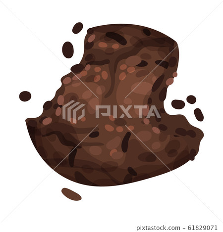 Chocolate Cookie Crumbs and Chips Isolated On White Background Vector Item Chocolate Cookie Crumbs and Chips Isolated On White Background Vector Item 61829071