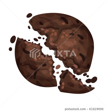 Chocolate Cookie Crumbs and Chips Isolated On White Background Vector Item Chocolate Cookie Crumbs and Chips Isolated On White Background Vector Item 61829098