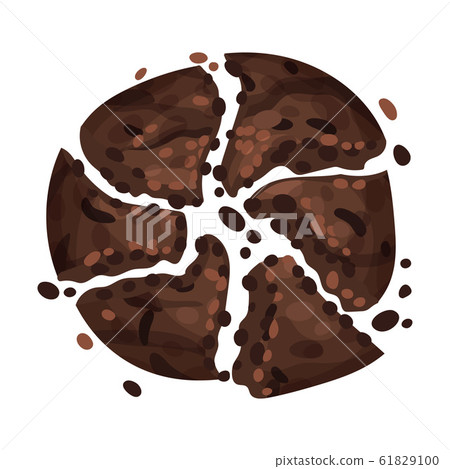 Chocolate Cookie Crumbs and Chips Isolated On White Background Vector Item Chocolate Cookie Crumbs and Chips Isolated On White Background Vector Item 61829100