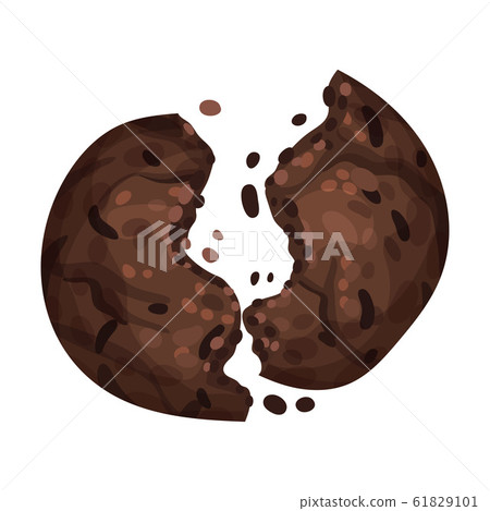 Chocolate Cookie Crumbs and Chips Isolated On White Background Vector Item Chocolate Cookie Crumbs and Chips Isolated On White Background Vector Item 61829101