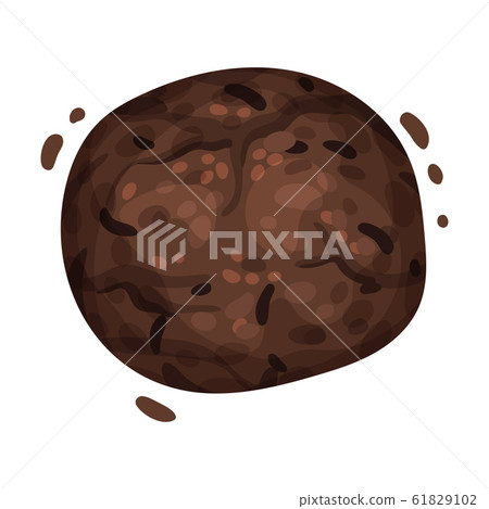 Chocolate Cookie Crumbs and Chips Isolated On White Background Vector Item Chocolate Cookie Crumbs and Chips Isolated On White Background Vector Item 61829102