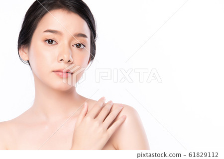 Portrait beautiful young asian woman clean fresh bare skin concept. Asian girl beauty face skincare 61829112