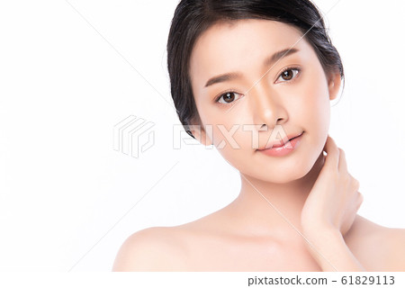 Portrait beautiful young asian woman clean fresh bare skin concept. Asian girl beauty face skincare 61829113