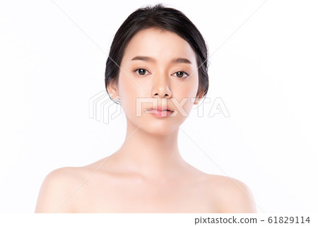 Portrait beautiful young asian woman clean fresh bare skin concept. Asian girl beauty face skincare 61829114