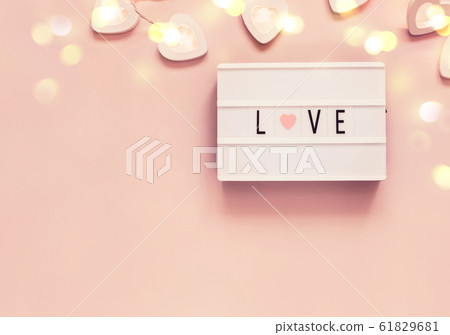 Pastel Valentine's day decoration with word love Pastel Valentine's day decoration with word love 61829681