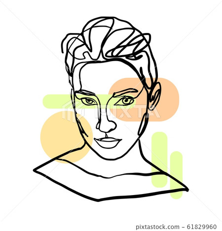 Abstract portrait of a man drawn in one line. Abstract portrait of a man drawn in one line. 61829960
