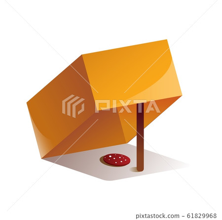 Animal trap made of carton box, stick and food bait 61829968