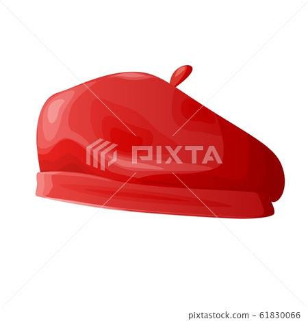 French red beret on a white background. 61830066