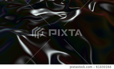 3D render beautiful folds of black silk in full screen, like a beautiful clean fabric background. Simple soft background with smooth folds like waves on a liquid surface. 2 61830168
