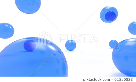 藍色球文本空間背景16：9 CG白色背景 61830828