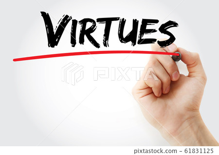 Virtues text with marker Virtues text with marker 61831125