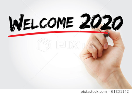 Welcome 2020 with marker Welcome 2020 with marker 61831142