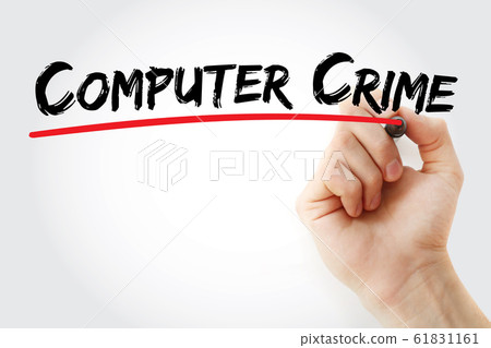 Computer crime text with marker Computer crime text with marker 61831161