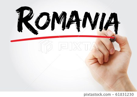 Romania text with marker Romania text with marker 61831230