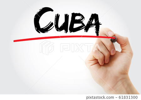 Cuba text with marker Cuba text with marker 61831300