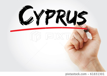 Cyprus text with marker 61831301