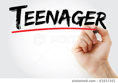 Teenager text with marker 61831342