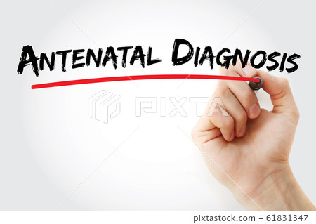 Antenatal diagnosis text with marker Antenatal diagnosis text with marker 61831347