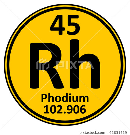 Periodic table element rhodium icon. 61831519