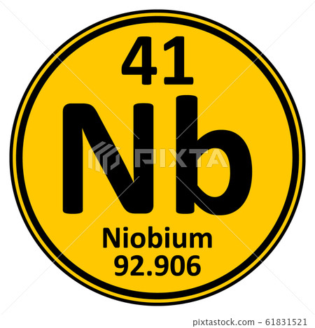 Periodic table element niobium icon. Periodic table element niobium icon. 61831521
