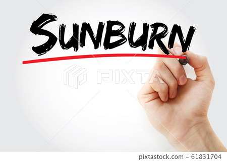 Sunburn text with marker Sunburn text with marker 61831704