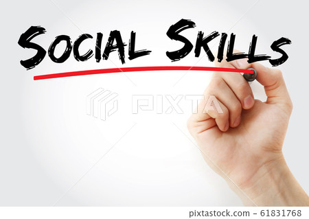 Social skills text with marker 61831768