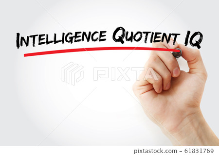 Intelligence Quotient IQ text with marker 61831769