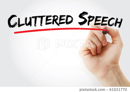 Cluttered Speech text with marker 61831770