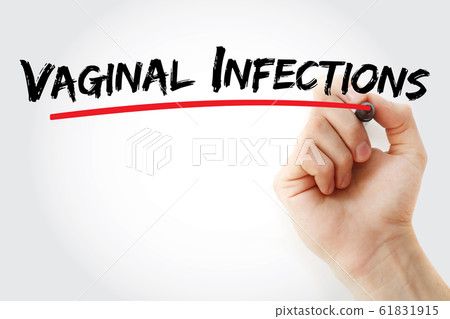 Vaginal Infections text with marker 61831915