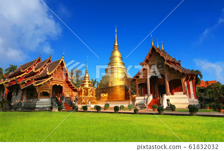 Wat Phra Singh temple in Chiang Mai, Thailand. most popular travel destination and attraction for tourist when visit Chiang mai , Thailand. 61832032