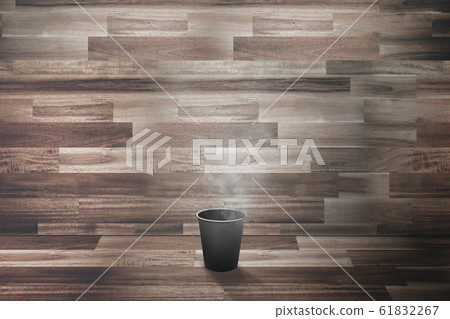 表與木紋背景上的咖啡杯 表與木紋背景上的咖啡杯 61832267