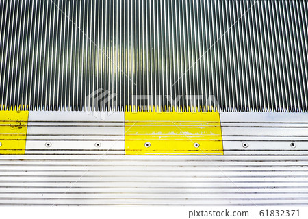 Close-up of moving escalator,motion blur 61832371