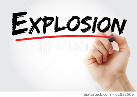 Explosion text with marker Explosion text with marker 61832509