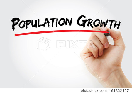 population growth text with marker 61832537