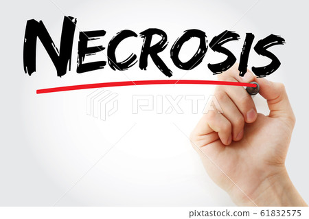 Necrosis text with marker Necrosis text with marker 61832575