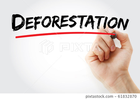 Deforestation text with marker 61832870