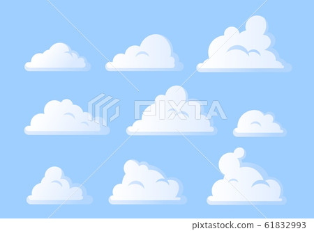 Set of clouds on blue sky. Vector illustration. Set of clouds on blue sky. Vector illustration. 61832993