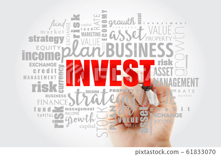 Invest word cloud collage Invest word cloud collage 61833070